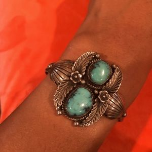 Fred Guerro Silver Silver Turquoise Cuff